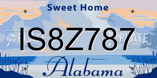 IS8Z787 Alabama License Plate