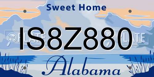 IS8Z880 Alabama License Plate