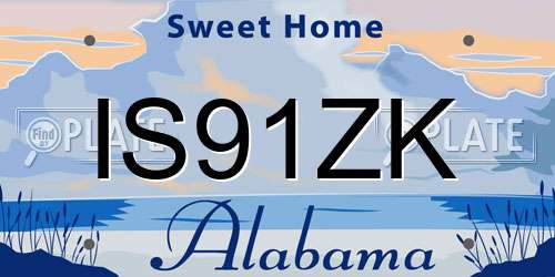 IS91ZK Alabama License Plate
