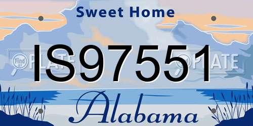 IS97551 Alabama License Plate