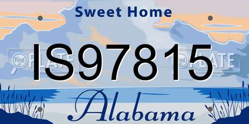 IS97815 Alabama License Plate