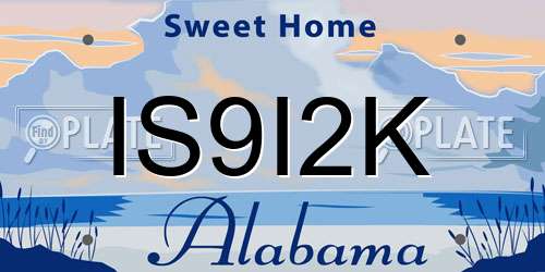 IS9I2K Alabama License Plate