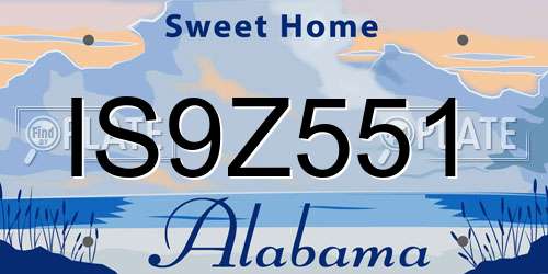 IS9Z551 Alabama License Plate