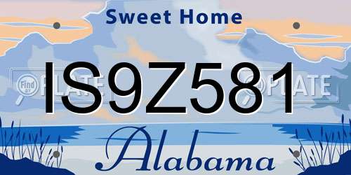 IS9Z581 Alabama License Plate