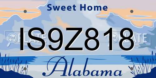 IS9Z818 Alabama License Plate