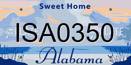 ISA0350 Alabama License Plate
