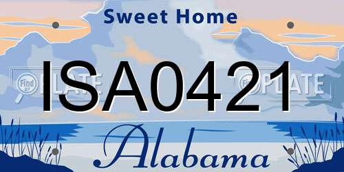 ISA0421 Alabama License Plate