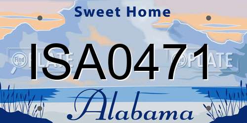 ISA0471 Alabama License Plate