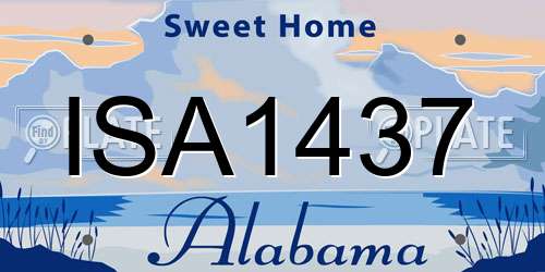 ISA1437 Alabama License Plate
