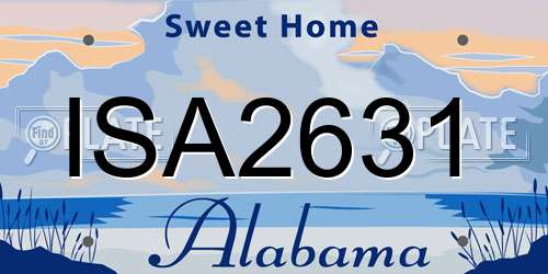 ISA2631 Alabama License Plate