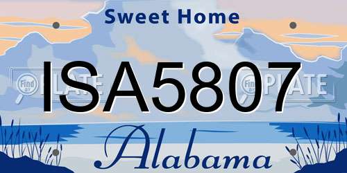 ISA5807 Alabama License Plate