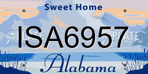 ISA6957 Alabama License Plate