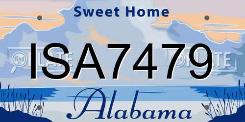 ISA7479 Alabama License Plate