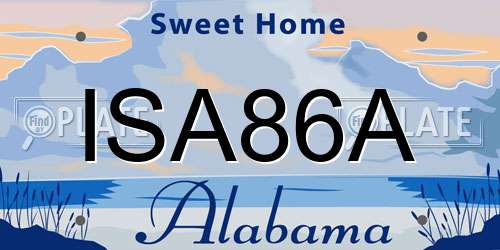 ISA86A Alabama License Plate
