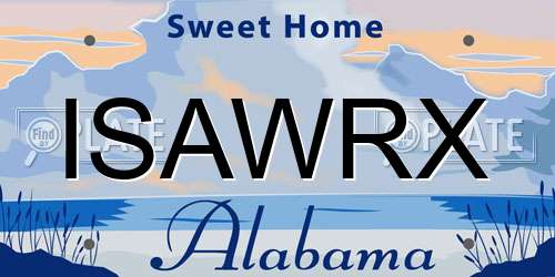 ISAWRX Alabama License Plate