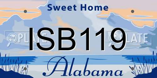 ISB119 Alabama License Plate
