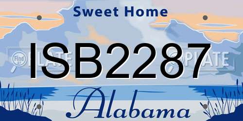 ISB2287 Alabama License Plate