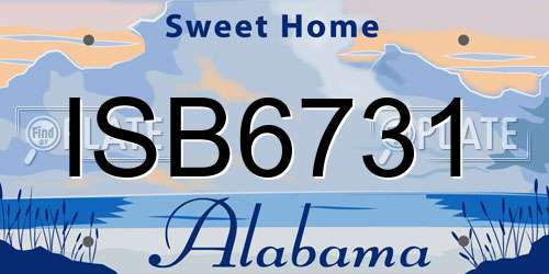 ISB6731 Alabama License Plate