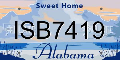 ISB7419 Alabama License Plate