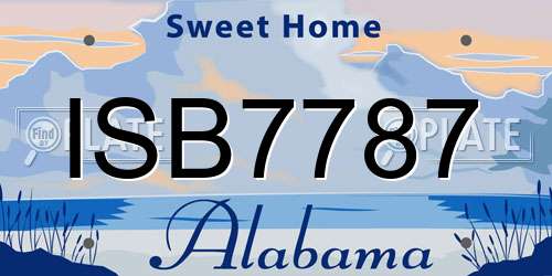 ISB7787 Alabama License Plate