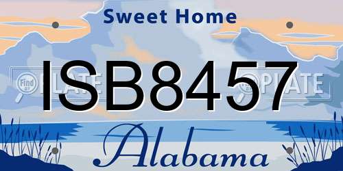 ISB8457 Alabama License Plate
