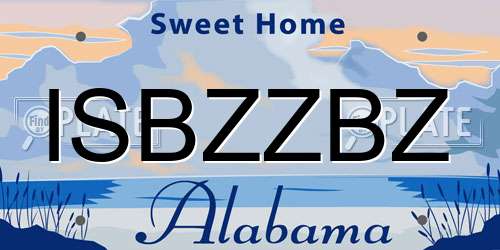 ISBZZBZ Alabama License Plate