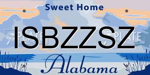 ISBZZSZ Alabama License Plate