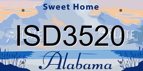 ISD3520 Alabama License Plate