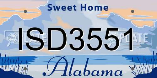 ISD3551 Alabama License Plate