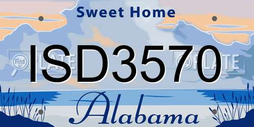ISD3570 Alabama License Plate