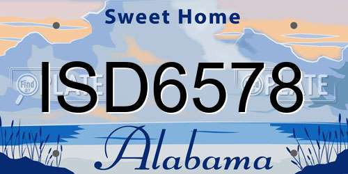 ISD6578 Alabama License Plate