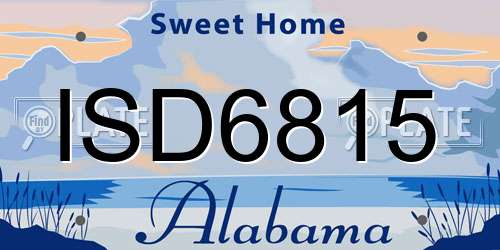 ISD6815 Alabama License Plate