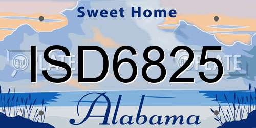 ISD6825 Alabama License Plate