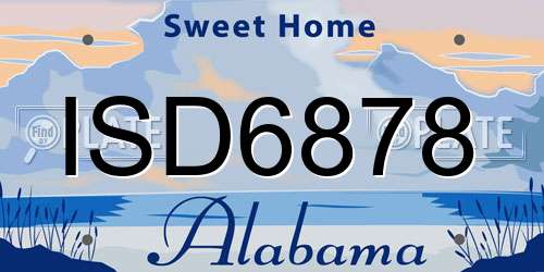 ISD6878 Alabama License Plate