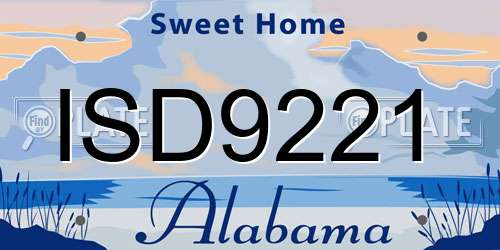 ISD9221 Alabama License Plate