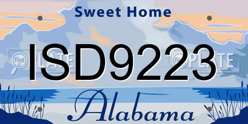 ISD9223 Alabama License Plate
