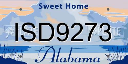 ISD9273 Alabama License Plate