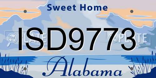 ISD9773 Alabama License Plate