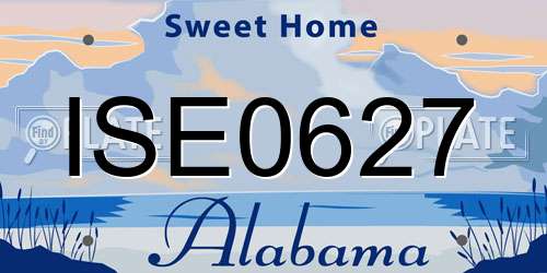 ISE0627 Alabama License Plate