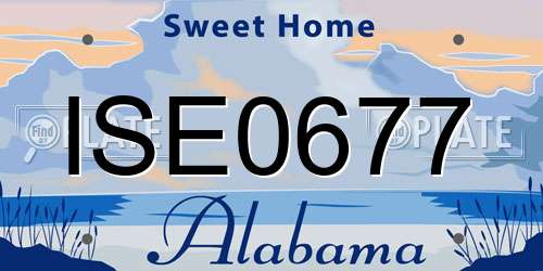 ISE0677 Alabama License Plate