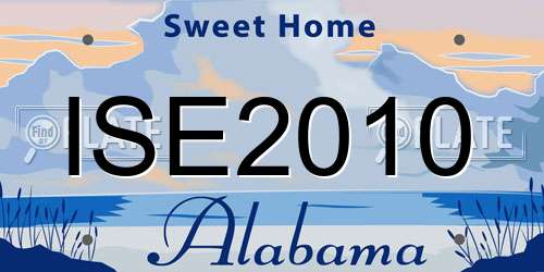 ISE2010 Alabama License Plate