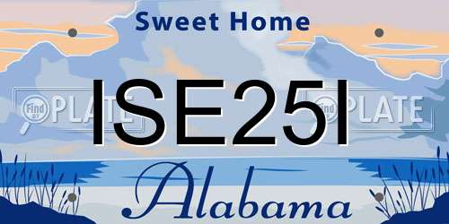 ISE25I Alabama License Plate