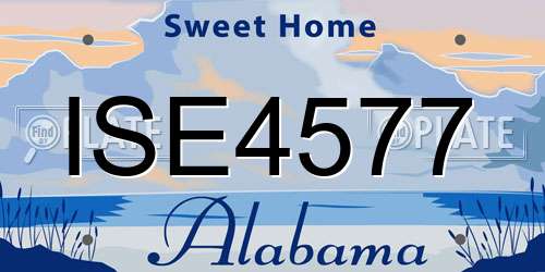 ISE4577 Alabama License Plate