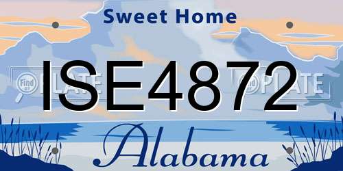 ISE4872 Alabama License Plate