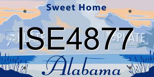 ISE4877 Alabama License Plate