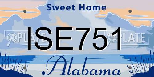 ISE751 Alabama License Plate