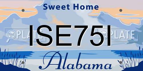 ISE75I Alabama License Plate