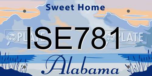 ISE781 Alabama License Plate
