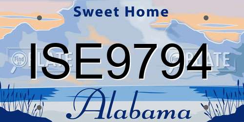 ISE9794 Alabama License Plate