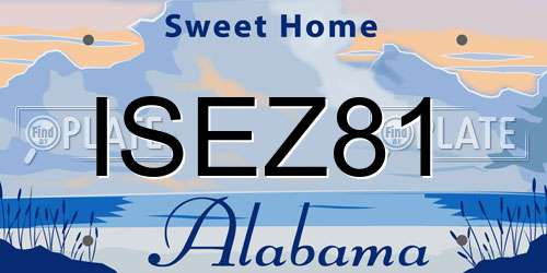 ISEZ81 Alabama License Plate